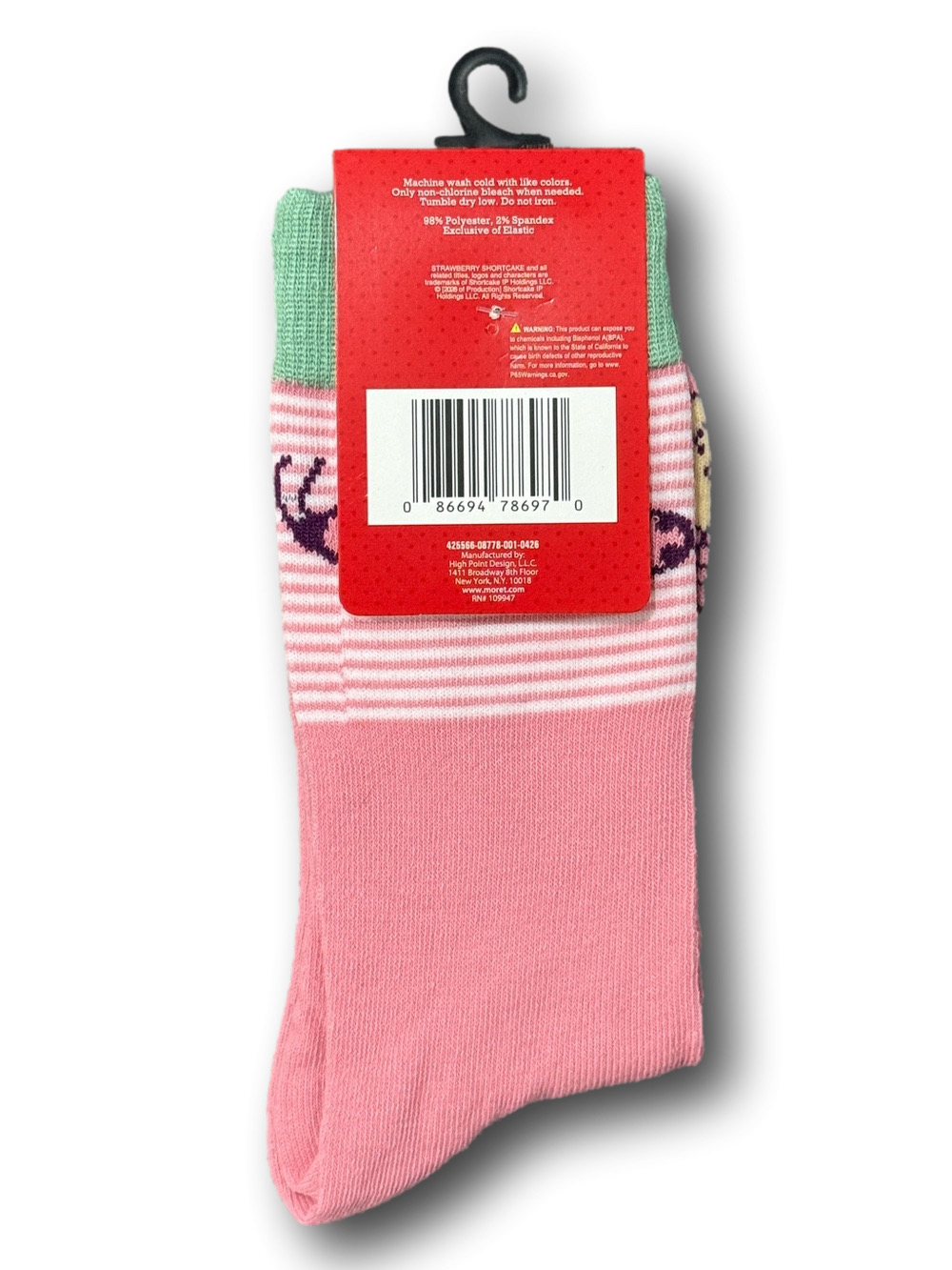 3/$20 Strawberry Shortcake & Ladybugs Funny Novelty Crew Socks - NWT - Picture 2 of 3